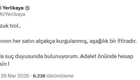 Yerlikaya’nın uzun zaman sonra yaptığı açıklama zehir zemberek